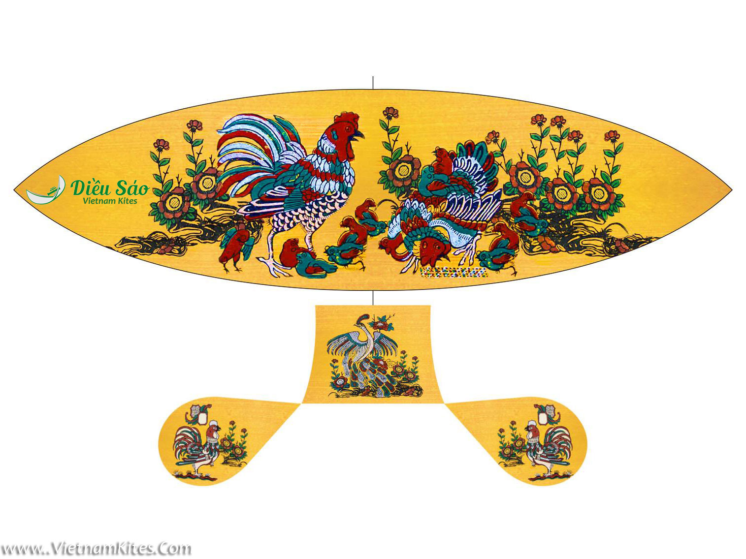 Áo diều in nhiệt Gia đình Gà - Vietnam Kites | Shop Diều